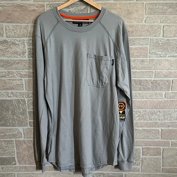 HAWX Men’s FR Pocket Long Sleeve Work T-Shirt - Picture 3 of 6